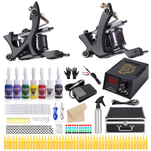 Дешевые цены Tattoo 2 Coil Gun Set Machine с бесплатными чернилами для татуировки